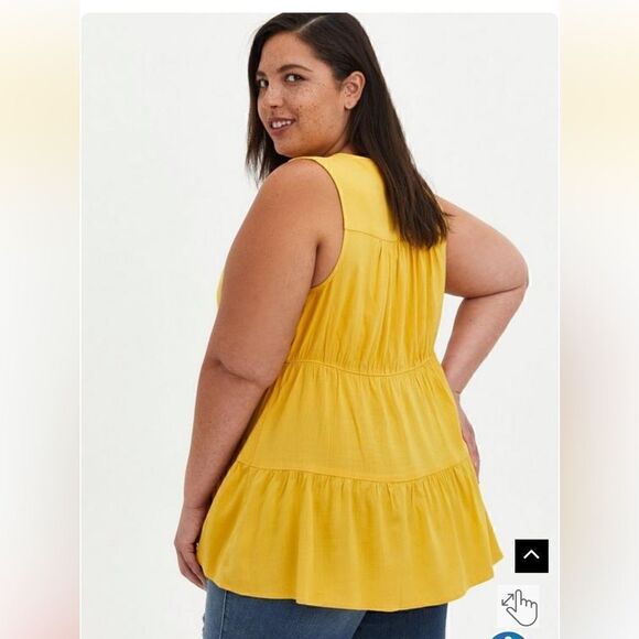 Torrid Rayon Slub Button-Front Tiered Tank size 2 - Picture 3 of 8